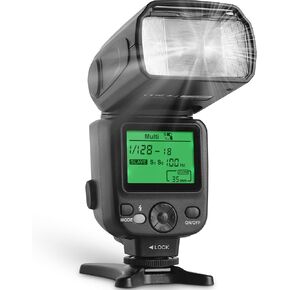 Altura Photo Camera Flash with LCD Display for DSLR & Mirrorless Cameras - External Speedlite Featuring a Standard Hot Shoe, Universal Speedlight for Canon, Sony, Nikon, Panasonic and More