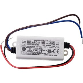 Mean Well APC 8W 350mA LED Driver APC-8-350 AC-DC Single Output Constant Current Switching Power Supply Converter Transformer with IP42 Plastic Case