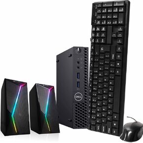 Dell Optiplex 3060 Mini PC | Windows 11 Pro | Intel I5-8500 | 32GB RAM + 1TBB SSD | 5g wifi + bt | كمبيوتر سطح المكتب الصغير | لوحة المفاتيح + الماوس | مكبرات الصوت RGB (متجددة)