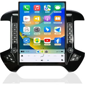 Car Radio for Chevrolet Silverado GMC Sierra 2014-2019 Stereo Replacement Head Unit 15.6 Inch 2K IPS Touch Screen Tesla Style Carplay Android Auto GPS Navigation Multimedia Play OEM 8 Inch (Silver)