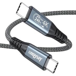 كابل بيانات USB C 3ft ، USBC 3.2 Gen 2x2 مع نقل البيانات عالية السرعة 20 جيجابت في الثانية وشحن 240W و 4K@60Hz نوع C مراقبة سلك مضفر من أجل SSD محمول محطة محمول الهاتف المحمول PS5 إلخ.