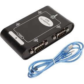 USB to Serial Adapter 4 RS232 Ports - Compact DB9 Hub with COM Reserve Feature for Windows/Linux, Perfect for Laptops and Networking Applications
