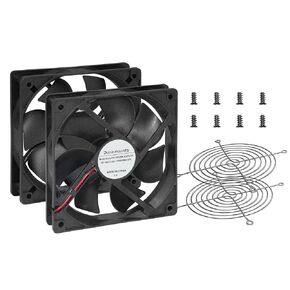 24V DC 120mm 2-Pack Cooling Fan 120x120x25mm 1600RPM Ventilating Fan with 2-Pin XH2.54 Connector for Electronics & RV Refrigerator Cooling