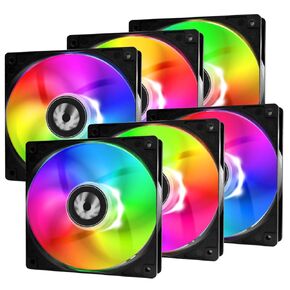 BitFenix Spectre Digital ARGB (3 pin 5V) PC Gaming Silent Fan – 120mm Black 6PCS Pack, Nova Mesh Series Case Fans