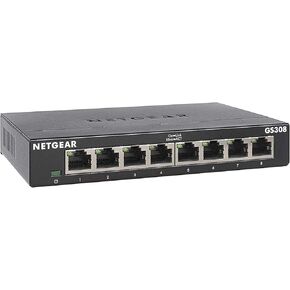 NETGEAR GS305, 5 Port Gigabit Ethernet Network Switch, Ethernet Splitter, Hub, Desktop, Sturdy Metal, Fanless, Plug and Play
