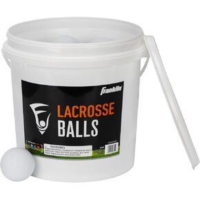 Franklin Sports Lacrosse Balls Bucket - Bulk Pack of (40) Official Size White Lax Balls for Practice + Training - 40 Ball Bucket Pack - Multi-Use Lacrosse, Massage Therapy + Yoga Balls for Athletes in Kuwait