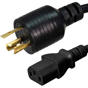 NEMA L5-20P to C13 Power Cord - 15 Foot, 15A/125V, 14 AWG - Iron Box Part # IBX-4931-15M