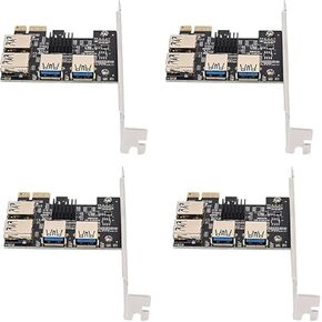 4X New 4 Ports PCIe Riser Adapter Board PCI-E 1X to 4 USB 3.0 PCI-E Rabbet GPU Riser Extender ETH/Monero Electronics