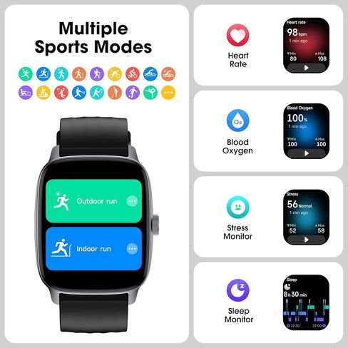 عداد الخطى Kummel لا يوجد تطبيق/هاتف مطلوب ، ومتعقب اللياقة البدنية المقاوم للماء مع مراقبة معدل ضربات القلب ، وشاشة كبيرة مع عداد الخطى ، وتتبع النوم ، وسعرات الخطوة ، ومراقبة ذكية للنساء الرجال in Kuwait