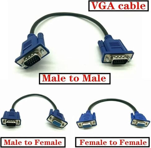 HD15PIN D-SUB كابل فيديو قصير من ذكر M/M ذكر إلى أنثى وإناث إلى كابل RGB المتوافق مع كابل الشاشة 300 سم (الذكور ، 3.0 م) in Saudi Arabia