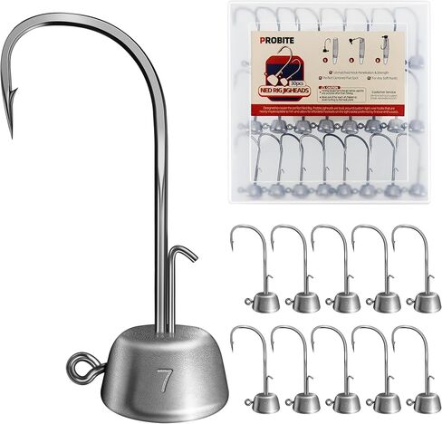 Ned Rig Jig Heads Kit – 30pcs Mushroom Jighead Hooks for Bass & Crappie Fishing Lures, Perfect for Soft Plastic Baits in Freshwater & Saltwater in Kuwait