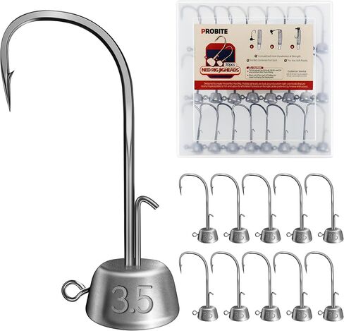 Ned Rig Jig Heads Kit – 30pcs Mushroom Jighead Hooks for Bass & Crappie Fishing Lures, Perfect for Soft Plastic Baits in Freshwater & Saltwater in Kuwait