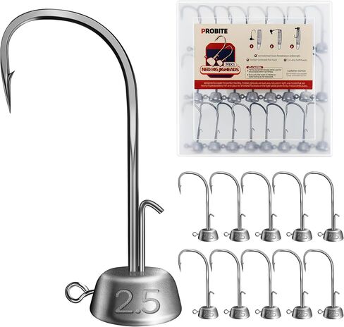 Ned Rig Jig Heads Kit – 30pcs Mushroom Jighead Hooks for Bass & Crappie Fishing Lures, Perfect for Soft Plastic Baits in Freshwater & Saltwater in Kuwait