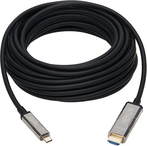 Tripp Lite USB-C to HDMI Fiber Active Optical Cable, 4K Video @ 60HZ (4:2:2), UHD, HDR, CL3 Rated, Black, 2.2 HDCP, 65 Feet / 20 Meters, 3-Year Warranty (U444F3-20M-H4K6) in Saudi Arabia