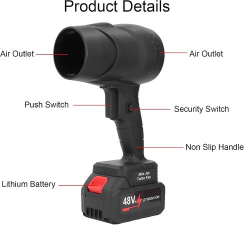 130000RPM Electric Dust Blower, Jet Dry Blower Cordless, Compact Blower Fan 1050W with Powerful Airflow, for Car Cleaning and Dust Removal, ABS Material (US Plug) in Saudi Arabia