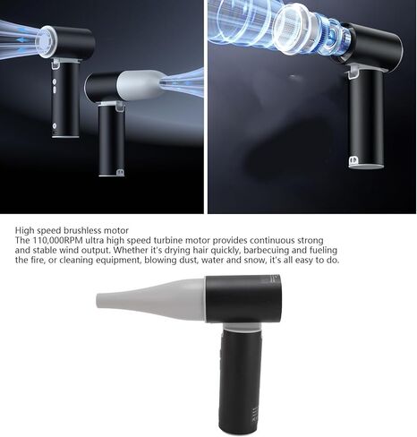 Duster Air Electric ، 110000 دورة في الدقيقة 5 Duster Air Duster مع محرك بدون فرش ، 4400 مللي أمبير في الساعة ، وندقية الهواء القوية للوحة المفاتيح ، الكمبيوتر ، التنظيف المنزلي (أسود) in Kuwait