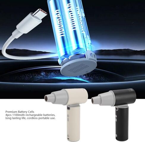 Duster Air Electric ، 110000 دورة في الدقيقة 5 Duster Air Duster مع محرك بدون فرش ، 4400 مللي أمبير في الساعة ، وندقية الهواء القوية للوحة المفاتيح ، الكمبيوتر ، التنظيف المنزلي (أسود) in Kuwait