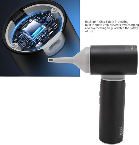 Duster Air Electric ، 110000 دورة في الدقيقة 5 Duster Air Duster مع محرك بدون فرش ، 4400 مللي أمبير في الساعة ، وندقية الهواء القوية للوحة المفاتيح ، الكمبيوتر ، التنظيف المنزلي (أسود) in Kuwait