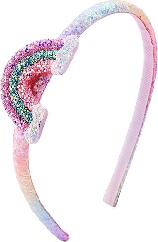 عصابة رأس على شكل آذان القطط، عصابة رأس بألوان قوس قزح لامعة للفتيات، عصابة رأس من الترتر اللامع، عصابة رأس جميلة ورقيقة مضادة للانزلاق، إكسسوارات شعر ممتعة للفتيات والأطفال الصغار in Kuwait