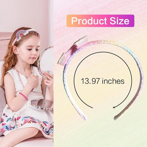 عصابة رأس على شكل آذان القطط، عصابة رأس بألوان قوس قزح لامعة للفتيات، عصابة رأس من الترتر اللامع، عصابة رأس جميلة ورقيقة مضادة للانزلاق، إكسسوارات شعر ممتعة للفتيات والأطفال الصغار in Kuwait