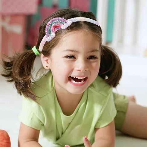 عصابة رأس على شكل آذان القطط، عصابة رأس بألوان قوس قزح لامعة للفتيات، عصابة رأس من الترتر اللامع، عصابة رأس جميلة ورقيقة مضادة للانزلاق، إكسسوارات شعر ممتعة للفتيات والأطفال الصغار in Kuwait