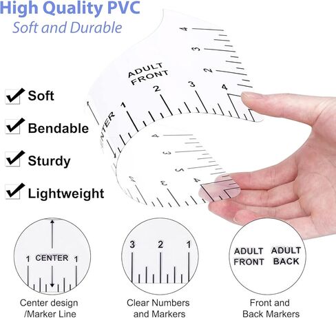 18Pcs Sublimation Accessories, Tshirt Ruler Guide Vinyl Alignment Tool, Heat Press Accessories, Teflon Sheet Non Stick 16x20", Heat Resistant Tape 0.4"x108ft, PVC T Shirt Rulers to Center Designs in Saudi Arabia