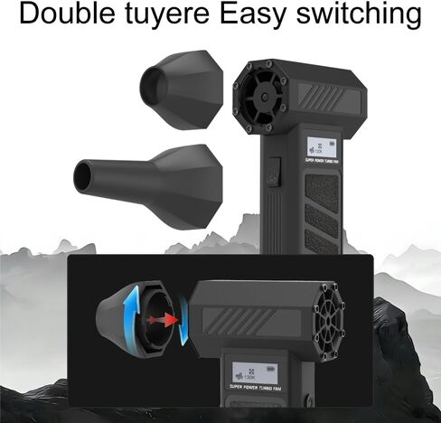 Cordless Air Duster for Keyboard Cleaning - 130,000RPM Super Power Rechargeable Dust Blower with 3 Speed Settings & LED Light - Portable Computer Air Duster for PC, Car, Electronics, Household in Kuwait