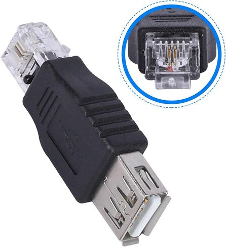 RJ11 Male to USB Female Telephone Connector, 2 Pack RJ11 Plug to USB A Telephone Line Adapter for Communication Fax Machine (RJ11 6P2C) in Saudi Arabia