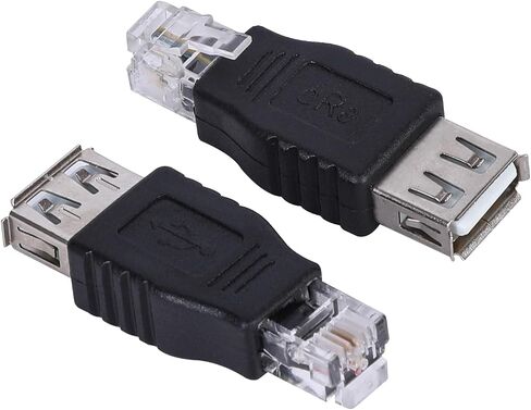 RJ11 Male to USB Female Telephone Connector, 2 Pack RJ11 Plug to USB A Telephone Line Adapter for Communication Fax Machine (RJ11 6P2C) in Saudi Arabia