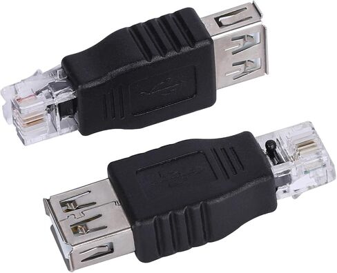 RJ11 Male to USB Female Telephone Connector, 2 Pack RJ11 Plug to USB A Telephone Line Adapter for Communication Fax Machine (RJ11 6P2C) in Saudi Arabia
