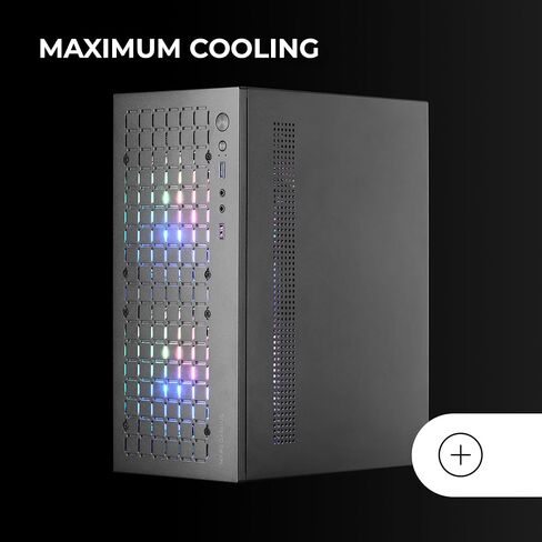 MC-CORE, Ultra-Compact Micro-ATX PC Case, Metal-Mesh Front Design, 2X 120mm FRGB Fans, Full Side Window Gaming Case, Mini-ITX PC Case, USB 3.0, Black in Saudi Arabia