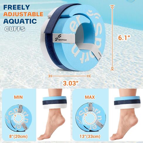 Water Aerobics Pool Exercise Equipment: Sportneer Water Workout Combo Set Includes High Density Water Dumbbell Swim Belt Water Ankle Weights for Aqua Therapy Pool Fitness Water Exercise in Saudi Arabia