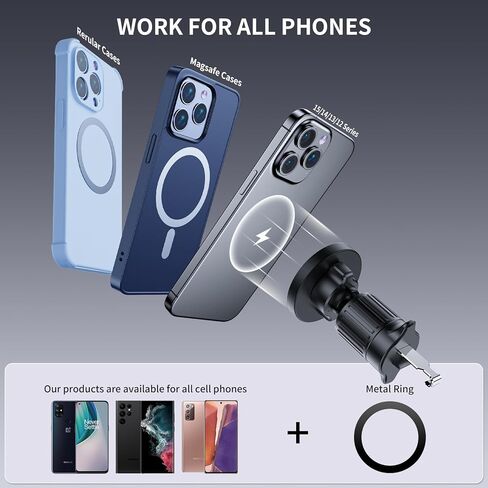 بالنسبة إلى حامل سيارة Magsafe ، 17 مغناطيسًا قويًا للغاية ، حامل هاتف مغناطيسي 360 درجة للوحة القيادة ، متوافق مع Iphone 15/14/13 Pro Max/Plus/Mini و Magsafe Cases in Kuwait