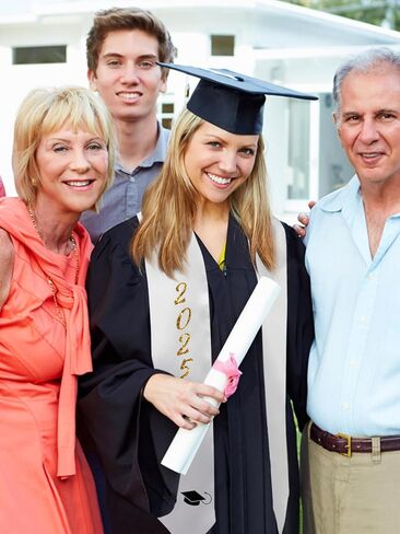 فئة التخرج لعام 2024 - وشاح التخرج الفارغ سهل التخصيص للبالغين من الجنسين، بطول 72 بوصة in Kuwait