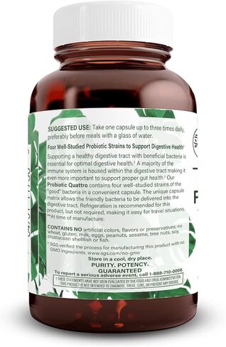 Natural Nutra Ultimate Flora Probiotic for Women and Men, Improves Digestion, Promotes Healthy Immune System, Reducing Inflammation, Multi Strain with Lactobacillus, Acidophilus, 60 Capsules in Kuwait
