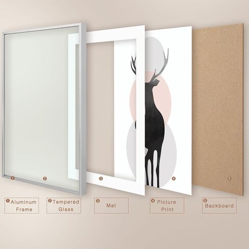 Space Art Deco, 11x14 Picture Frame Set of 3, Display Pictures 8x10 with Mat or 11x14 Without Mat, Wall Mounting Gallery Photo Frames, Gold in Kuwait