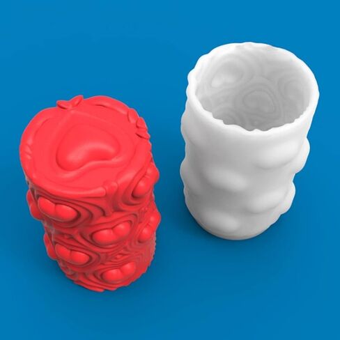 3D Cylindrical Wave Spiral Candle Silicone Mold Irregular Geometric Pillar Swirl Candle Soap Mold Fondant Chocolate Cake Baking Mould Plaster Clay Resin Epoxy Mold in Saudi Arabia