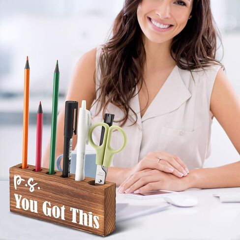 إكسسوارات مكتب لطيفة للنساء حامل أقلام المكتب، لا يسمح بأي أزمة هذا الأسبوع حامل أقلام رصاص خشبي لسطح المكتب هدية للأصدقاء وزملاء العمل، حامل قلم حبر مرح للزعيم EDB06 in Kuwait