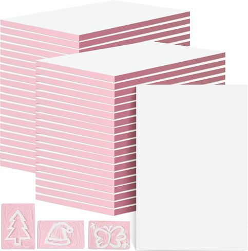50 Pcs 4 x 6 x 0.25 Inch Rubber Stamp Carving Blocks Soft Linoleum Block Rubber Carved Brick for Stamp Soft Rubber Crafts and DIY Craft Project in Saudi Arabia