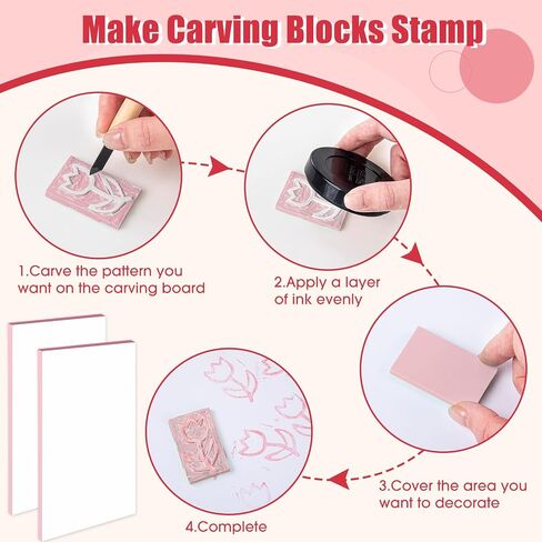 50 Pcs 4 x 6 x 0.25 Inch Rubber Stamp Carving Blocks Soft Linoleum Block Rubber Carved Brick for Stamp Soft Rubber Crafts and DIY Craft Project in Saudi Arabia