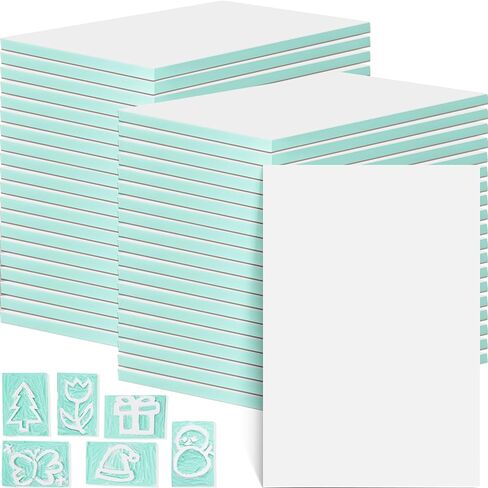 50 Pcs 4 x 6 x 0.25 Inch Rubber Stamp Carving Blocks Soft Linoleum Block Rubber Carved Brick for Stamp Soft Rubber Crafts and DIY Craft Project in Saudi Arabia