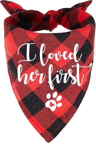 family Kitchen Soon to Be Sister Red Plaid Girl Dog Bandana, Pregnancy Announcement Dog Bandana, Gender Reveal Pet Dog Scarf Bibs Accessories in Kuwait
