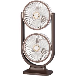 Desktop Fan - USB Rechargeable Quiet Cooling,Double Head Powerful Small Fan for Outdoor School Home Bedroom Living Room Travel