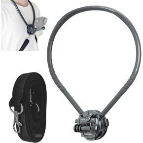 Pro POV Neck Stabilizer for Action Cameras - Dual Lock Chest Mount System with Quick Switch Release, Ergonomic Design for Skiing/Vlogging/Adventure Filming