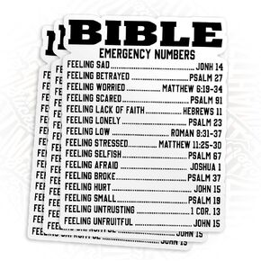 (3Pcs) Bible Emergency Numbers Sticker Catholic Christian Stickers Religious Jesus Psalm 3" Waterproof Die-Cut Vinyl Sticker for Kindle Laptop Water Bottles Decal Birthday Gifts for Her Him 3 Inches