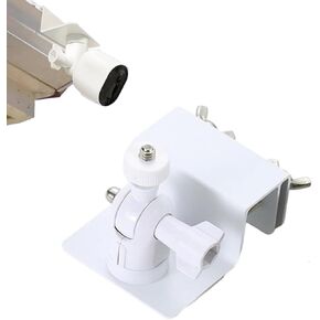 Universal Solar Panel Gutter Mount Compatible with Ring, Arlo, Eufy, Blink, Wyze, Reolink, Nest, and More – No-Drill, Adjustable 1/4" Screw (White)