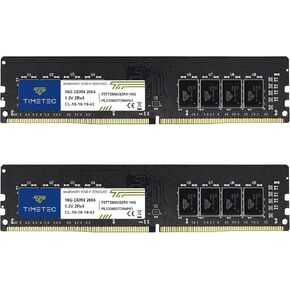 Timetec 32GB KIT(2x16GB) DDR4 2666MHz PC4-21300 Non-ECC Unbuffered 1.2V CL19 2Rx8 Dual Rank 288 Pin UDIMM Desktop Memory RAM Module Upgrade (32GB KIT(2x16GB))
