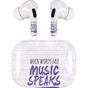 Skinit Decal Audio Skin Compatible with Apple AirPods Pro (2rd Gen, 2022) - Skinit Originally Designed When Words Fail Music Speaks Design