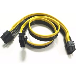 AYA 30" (30-inch) 8-Pin PCIe Male to Dual PCIe 8-Pin (6+2Pin) Male Graphics Video Card Cable Adapter