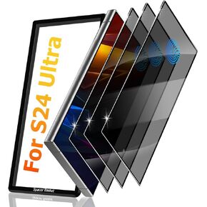 3 Pack Galaxy S24 Ultra Privacy Anti spy Screen Protector ,9H Hardness Tempered Glass,Anti-Glare Anti-Scratch, Smooth and Responsive Absolute, No Bubbles,High Definition Clear,With Installation Frame